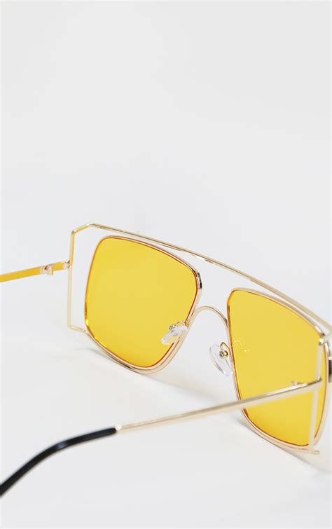 designer sunglasses with yellow lenses|clear frame yellow lens sunglasses.